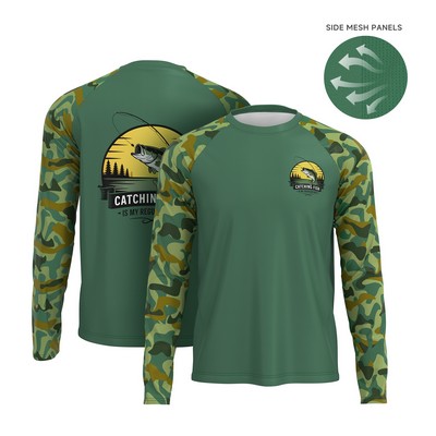 Men's 180 GSM UPF 50+ Sunproof Sublimation Long Sleeve Fishing T-Shirt
