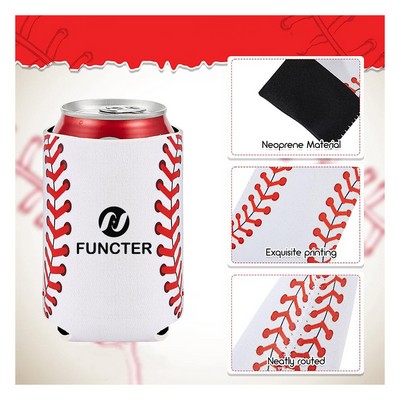 Baseball Pattern Can Cooler Sleeve